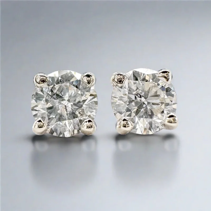 14K W Gold 0.50ctw G/I1 Lab-Created Diamond Earrings