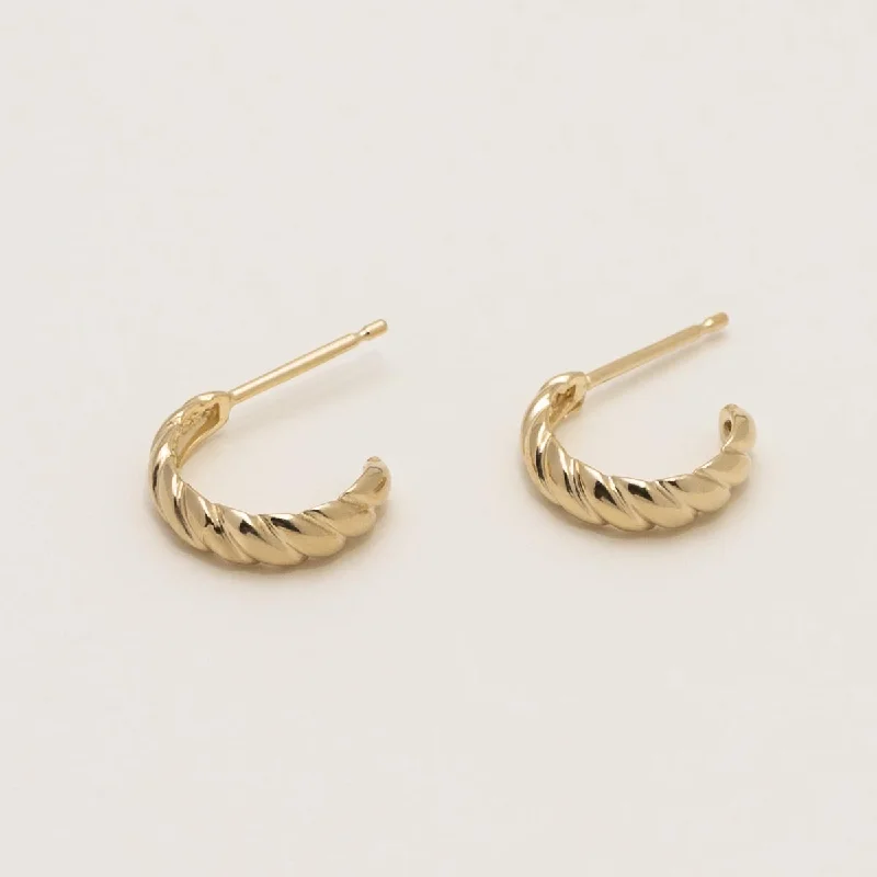 Croissant Hoop Earring in 14kt Yellow Gold