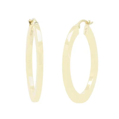 Flat Hoop Earring in 14kt Yellow Gold (30mm)