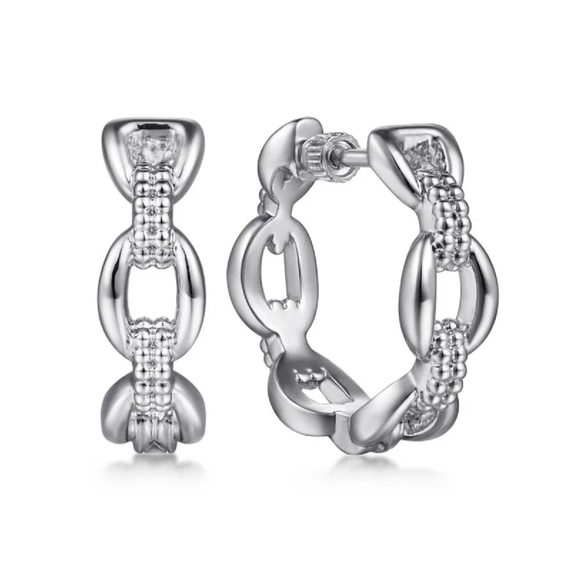 Gabriel Bujukan Collection Oval Link Hoop Earrings in Sterling Silver