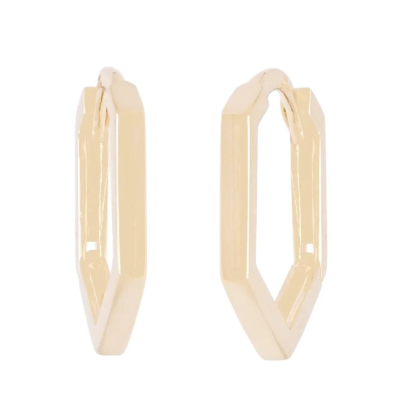 Geometric Hoop Earring in 14kt Yellow Gold