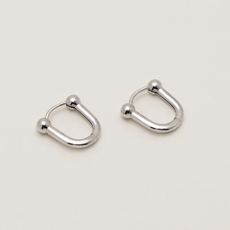 Hinged Hoop Earring in 14kt White Gold