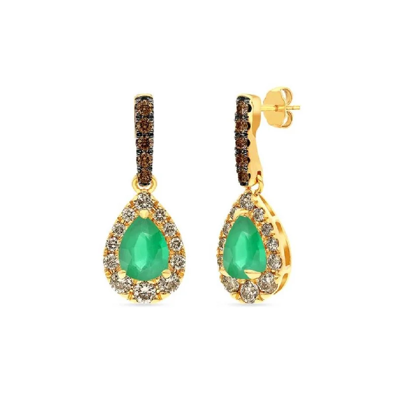 LeVian Diamond & Emerald Earrings