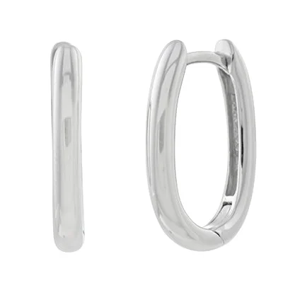 Oval Hoop Earrings in Sterling Silver