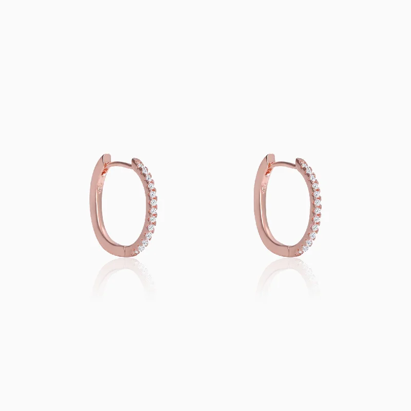 Rose Gold Shining Hoop Earrings