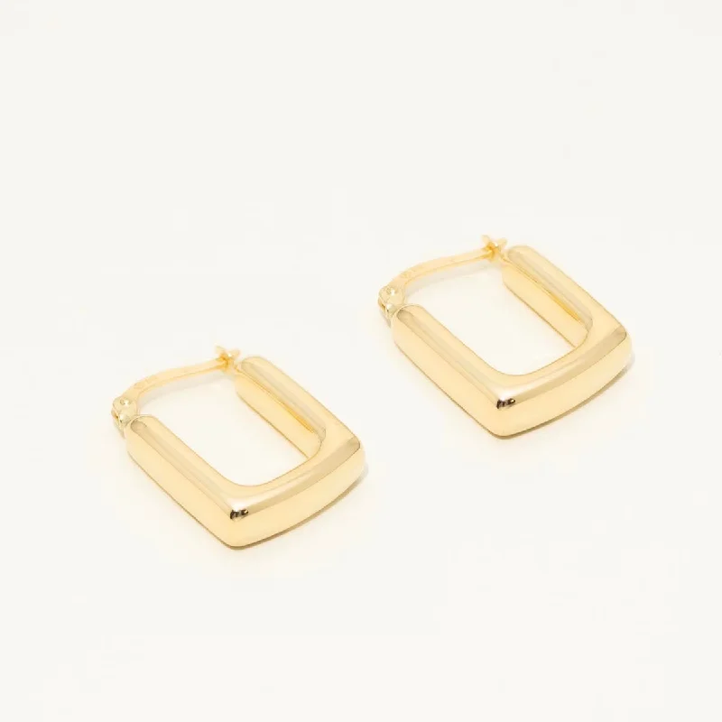 Square Hoop Earrings in 14kt Yellow Gold