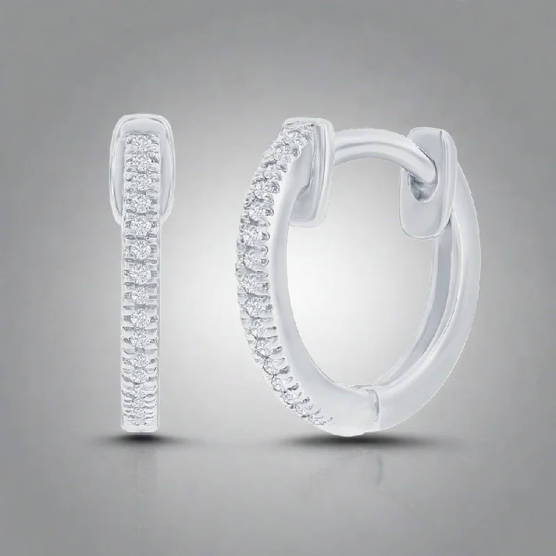 SS 0.06ctw I/SI2 13mm Huggie Diamond Earrings