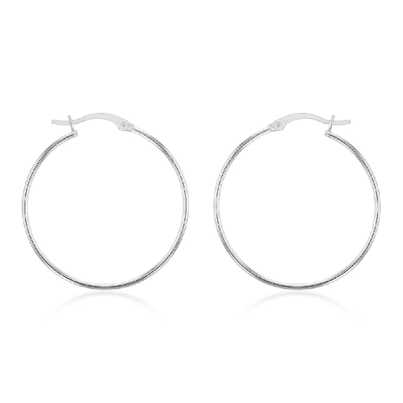 Sterling Silver Plain 30mm Hoop Earrings