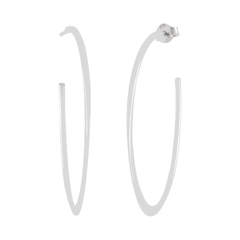 Tapered Hoop Earrings in Sterling Silver