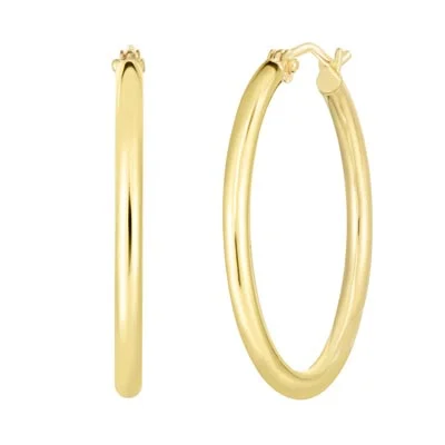 Tubular Hoop Earrings in 14kt Yellow Gold (25mm)