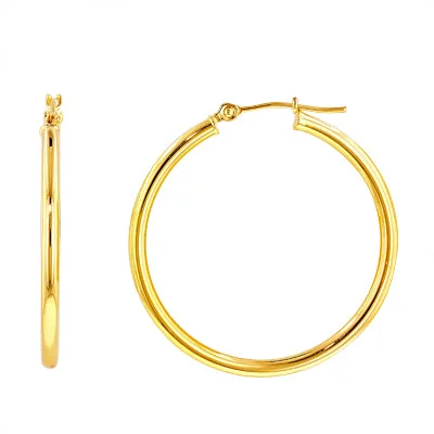 Tubular Hoop Earrings in 14kt Yellow Gold