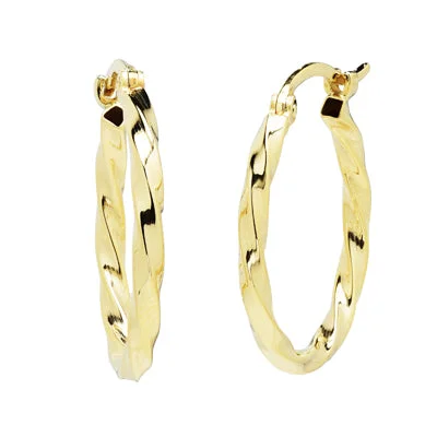 Twisted Hoop Earrings in 14kt Yellow Gold