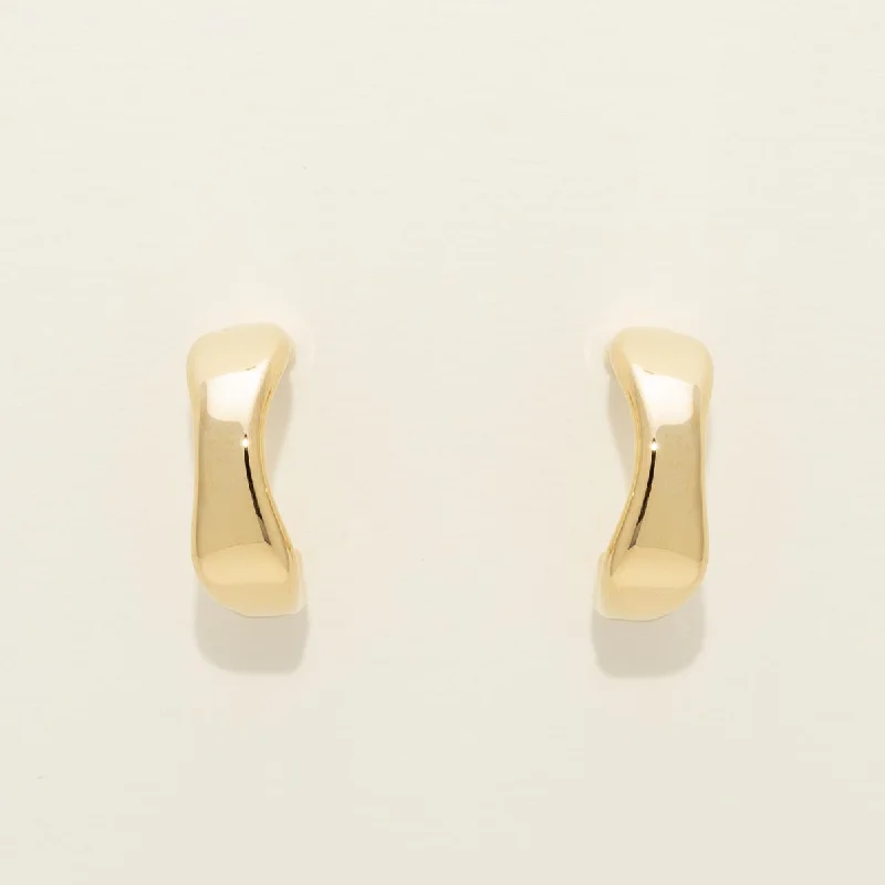 Wave Hoop Earrings in 14kt Yellow Gold