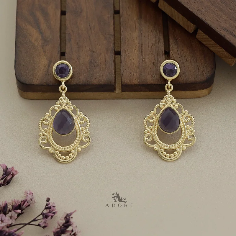 Ashmi Golden Glossy Drop Earring