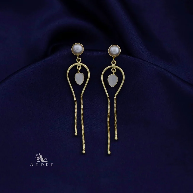 Chainy Pearl MOP Drop Earring