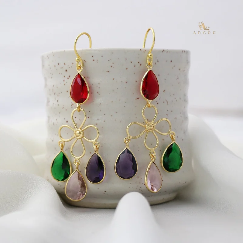 Glossy Rain Drop Tulips Earring