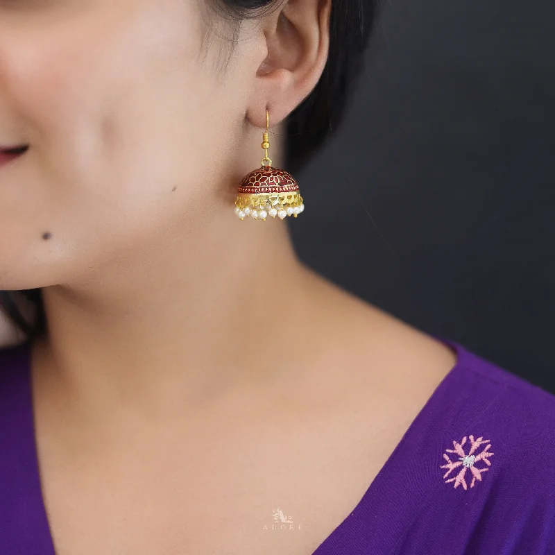 Kaitha Handpainted Pearl Jhumka Drop