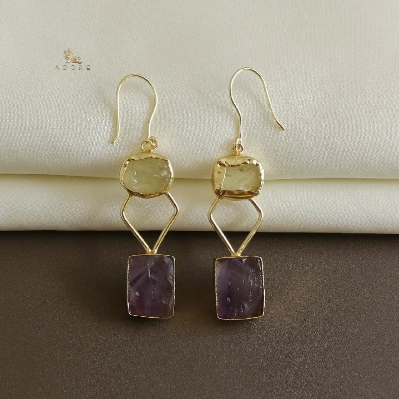 Lemon Quartz + Amethyst