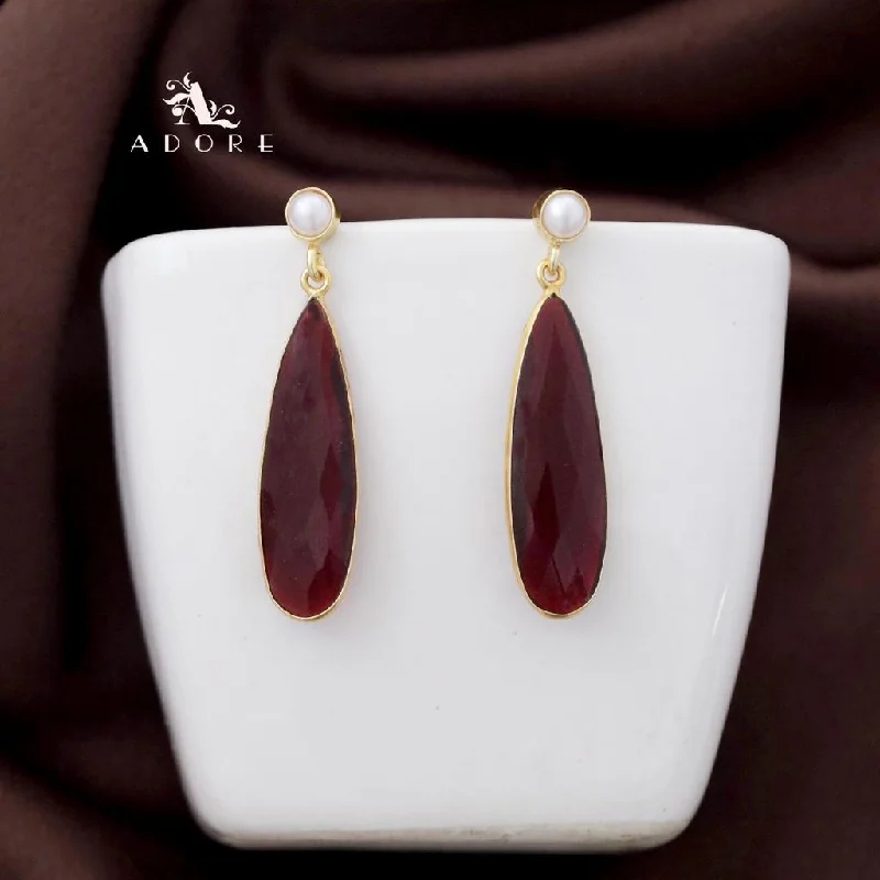 Pearly Long Glossy Drop Earring