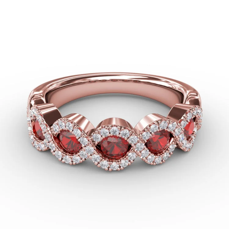 Hold Me Close Ruby and Diamond Twist Ring