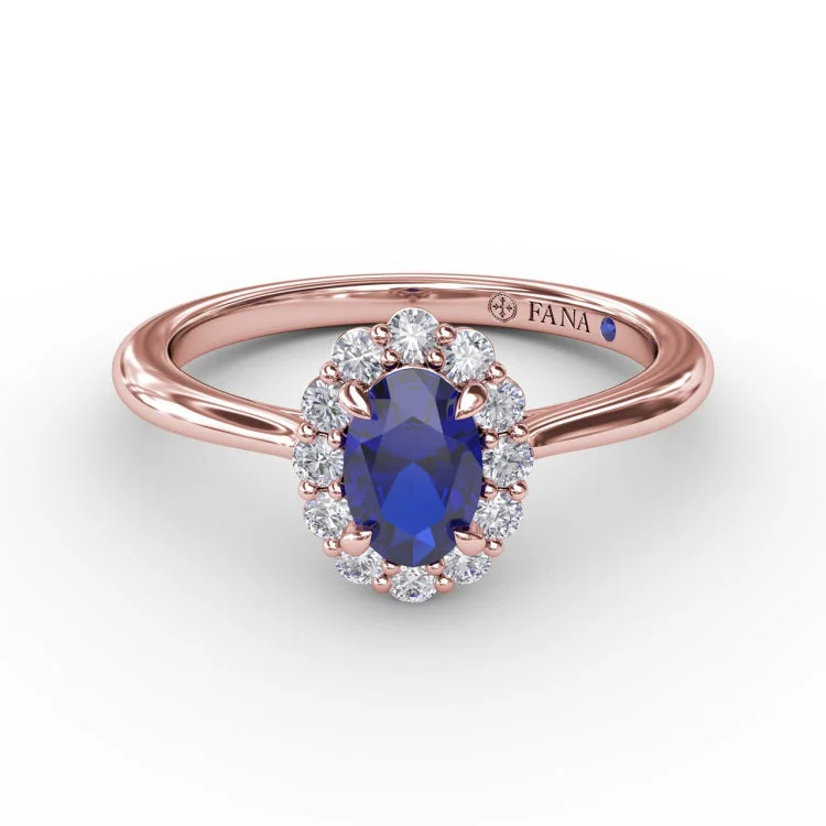 Blooming Halo Sapphire and Diamond Ring