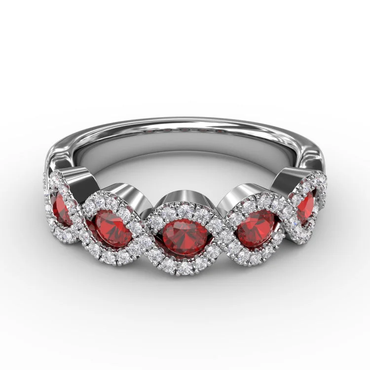 Hold Me Close Ruby and Diamond Twist Ring