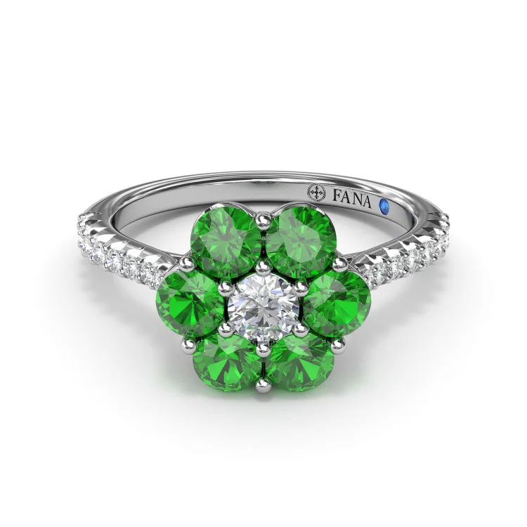 Blossoming Emerald And Diamond Ring