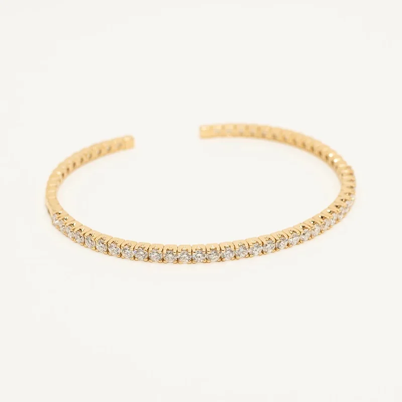 Diamond Flexible Cuff Bracelet in 14kt Yellow Gold (1 5/8 ct tw)