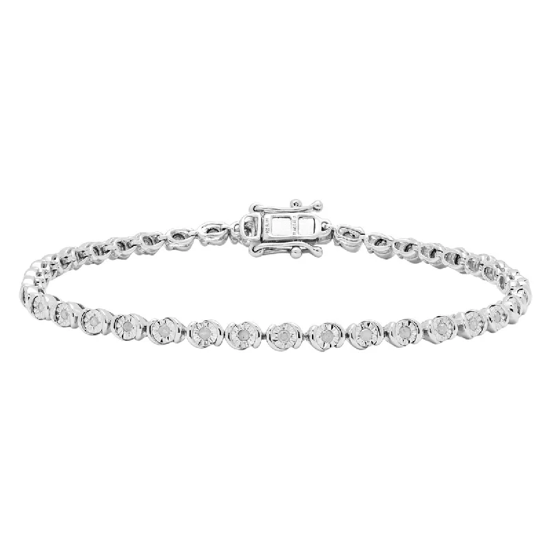 Diamond Bezel Bracelet in Sterling Silver (3/8ct tw)