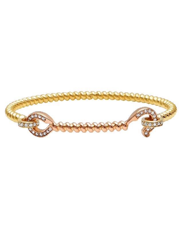 Diamond Hook Mixed Gold Twist Bracelet