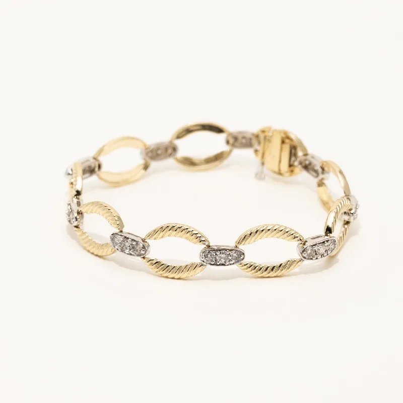 Diamond Link Bracelet in 14kt Yellow and White Gold (2ct tw)