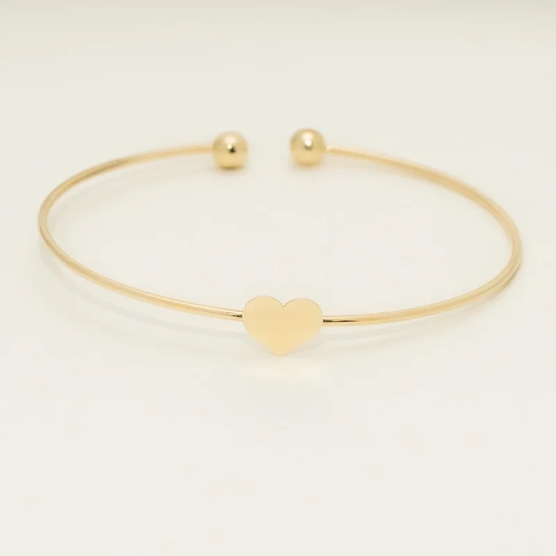 Heart Cuff Bracelet in 14kt Yellow Gold